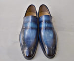 TucciPolo Alvaro Handmade Mens Navy Blue Stylish Italian Leather Loafers