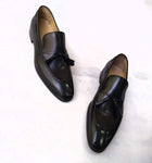 TucciPolo Mens Black Handcrafted Tassel Italian Calfskin Luxury Loafers