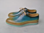 TucciPolo Limited Edition Sporty Handmade Italian Leather Multi-Color Oxford Style Casual Sneaker