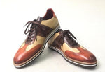 TucciPolo Limited Edition Sporty Handmade Italian Leather Brown-Tan Casual Sneaker for Men