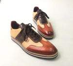 TucciPolo Limited Edition Sporty Handmade Italian Leather Brown-Tan Casual Sneaker for Men