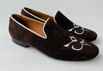 TucciPolo Premium Italian Suede Mens Luxury Brown Slip-on Slippers Loafer Shoe
