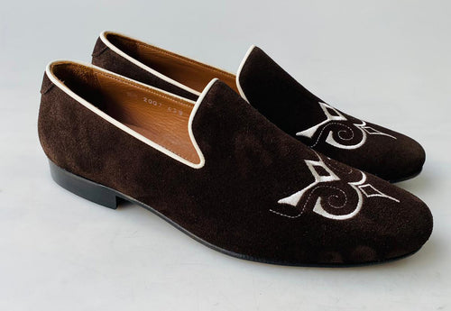 TucciPolo Premium Italian Suede Mens Luxury Brown Slip-on Slippers Loafer Shoe