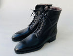 TucciPolo Mens handmade Luxury Italian leather Winter Fur Black Dress Boots