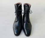 TucciPolo Mens handmade Luxury Italian leather Winter Fur Black Dress Boots