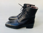 TucciPolo Mens handmade Luxury Italian leather Winter Fur Black Dress Boots
