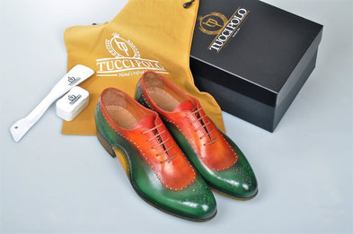 TucciPolo Greenish & Prestigiously Handcrafted Oxford Mens Shoes