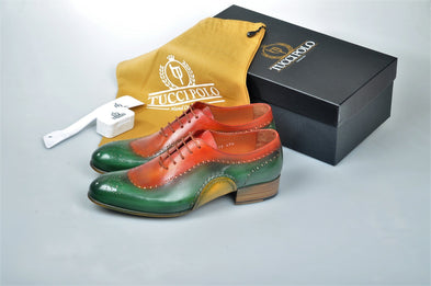 TucciPolo Greenish & Prestigiously Handcrafted Oxford Mens Shoes