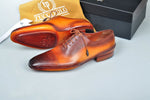 TucciPolo Burnish Tan & Prestigiously Designed HandWelted Oxford Mens Luxury Shoes