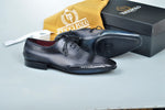 TucciPolo Black & Grey Prestigiously Designed HandWelted Oxford Mens Luxury Shoes