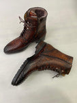 TucciPolo Mens Winter Luxury Brown Boots Handcrafted with Real Python Leather and Fur Lining