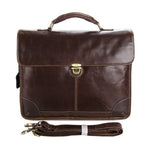 TucciPolo 7091C Classic Vintage Leather Men's Chocolate Briefcase Laptop Messenger Bag
