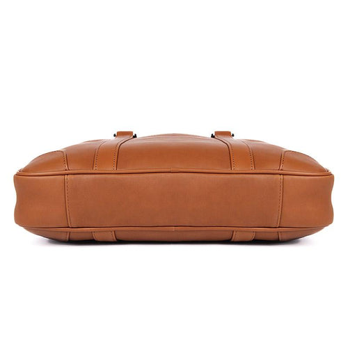 TucciPolo 7349B-1 Bright Brown Genuine Leather Briefcase Mens Laptop Bag