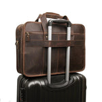 TucciPolo 7387R Crazy Horse Leather Unique Design Business Laptop Briefcase Bag