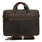 TucciPolo 7389R Dark Brown Cowhide Leather Briefcase Large Capacity Business Travel Bag for Men