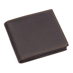 TucciPolo 8056R-2 Mens Dark Brown Vintage Cow Leather Customized Wallet Purse