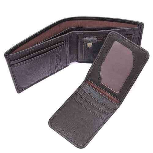 TucciPolo 8155-3C Mens Coffee Genuine Leather Big Capacity Wallet with Card Holder Coin Wallet