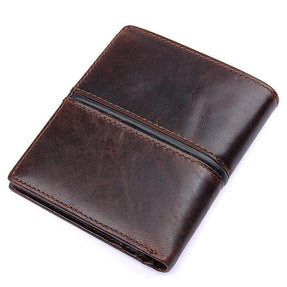 TucciPolo 8157-2Q Mens Cow Leather Dark Brown Cash Holder ID Wallet
