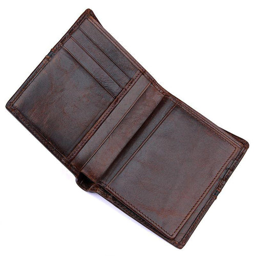 TucciPolo 8157-2Q Mens Cow Leather Dark Brown Cash Holder ID Wallet