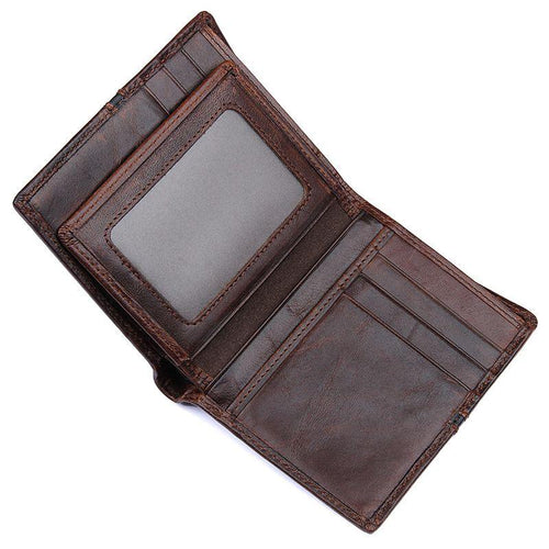 TucciPolo 8157-2Q Mens Cow Leather Dark Brown Cash Holder ID Wallet