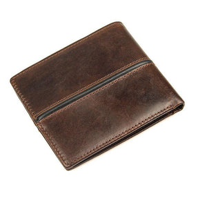 TucciPolo 8157-3Q Mens Dark Brown Vintage Cowhide Leather Multi-function Money Wallet