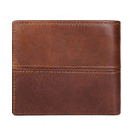 TucciPolo Mens R-8107-3B Light Brown Genuine Vintage Cow Leather Pocket Wallet RFID Card Holder