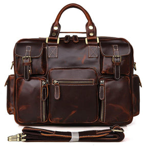 TucciPolo 7028C Fashion Style Rare Cow Leather Men's Briefcase Laptop Bag