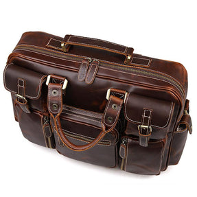 TucciPolo 7028C Fashion Style Rare Cow Leather Men's Briefcase Laptop Bag