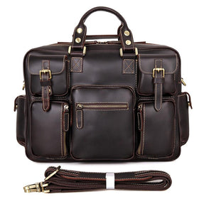 TucciPolo 7028Q Rare Cow Leather Men's Briefcase Laptop Messenger Bag