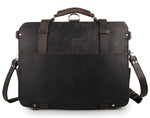 TucciPolo 7072J-1 Dark Grey Crazy Horse Leather Men's Briefcase Backpack Travel Bag