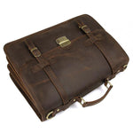 TucciPolo 7397R Mens Dark Brown Messenger Leather Laptop Briefcase Bag