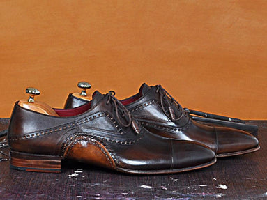 TucciPolo Asper BR Mens Oxfords Brown Handmade Welted Italian Leather Core Luxury Shoe