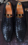 TucciPolo Borlo-BB Calfskin Chequeboard Weave Mens Stylish Italian Leather Loafer Shoe