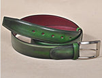 TucciPolo Green Handpolished Mens Leather Luxury Belt