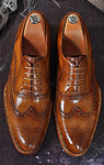 TucciPolo Men's Wingtip Oxford HandWelted Handmade Tobacco Italian Leather Luxury Dress Shoe