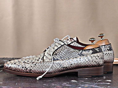 TucciPolo Luro-Python Genuine Natural Python Leather Classic Lace-up Mens Shoes