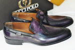 TucciPolo Mens Handcrafted Purple Italian Calfskin Luxury Slip on Loafers