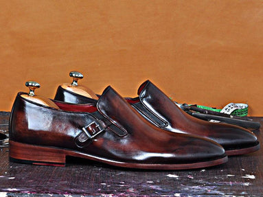 TucciPolo Paulo-B Mens Single Buckle Handmade Luxury Leather  Shoe