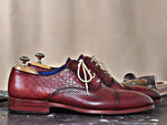 TucciPolo classic Burgundy Lace-ups Calfskin Handmade Luxury Mens Shoe
