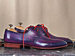 TucciPolo Ravenna Mens Lace-up Italian Leather Luxury Purple Handmade Shoe