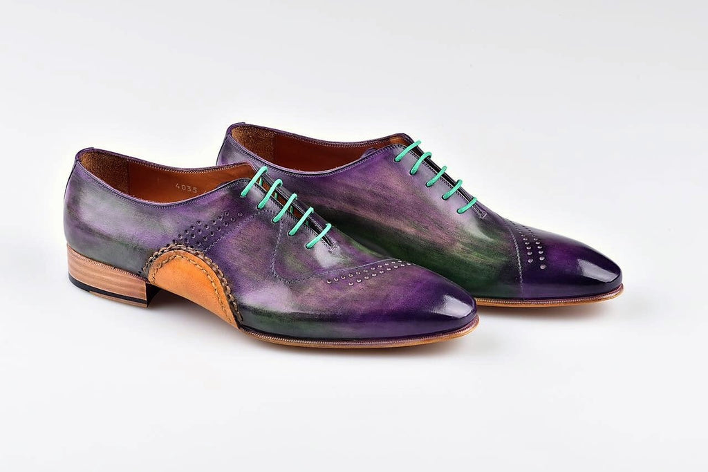 TucciPolo Purple Side Handsewn Welted Oxford Italian Leather Luxury Shoes for Men Wide (E-2E) / 6.5 TucciPolo Purple Side Handsewn Welted Oxford Italian Leather Luxury Shoes for Men Wide (E-2E) / 6.5
