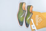 TucciPolo Limited Edition Sporty Handmade Luxury Greenish Mens Italian Leather Oxford Style Sneaker