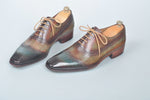 TucciPolo Handmade Luxury Wingtip Oxford Mens Italian Leather Shoes
