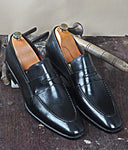 TucciPolo Luma Classic Elegant Black Italian Leather Mens Luxury Loafer Handmade Shoe