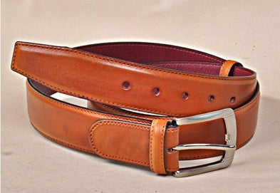 TucciPolo Tobacco Handpolished Mens Leather Luxury Belt