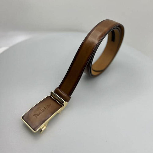 Tucci Di Lusso Mens belts, Handmade Smart Belts, Italian Leather Ratchet Slide Adjustable Dress and Casual Belts for Men