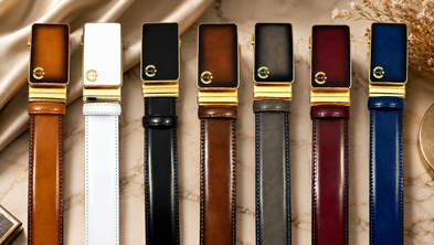 Tucci Di Lusso Italian Leather Ratchet Belt for Men - Handmade Luxury Smart Belt