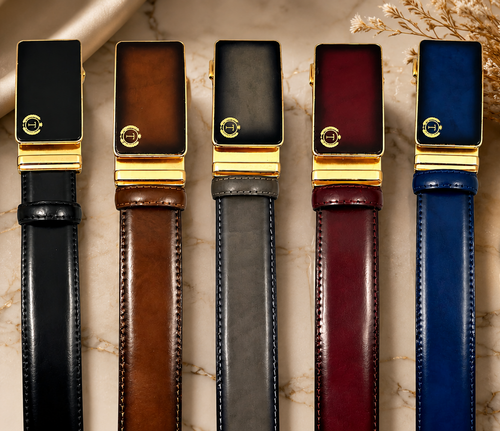 Tucci Di Lusso Italian Leather Ratchet Belt for Men - Handmade Luxury Smart Belt