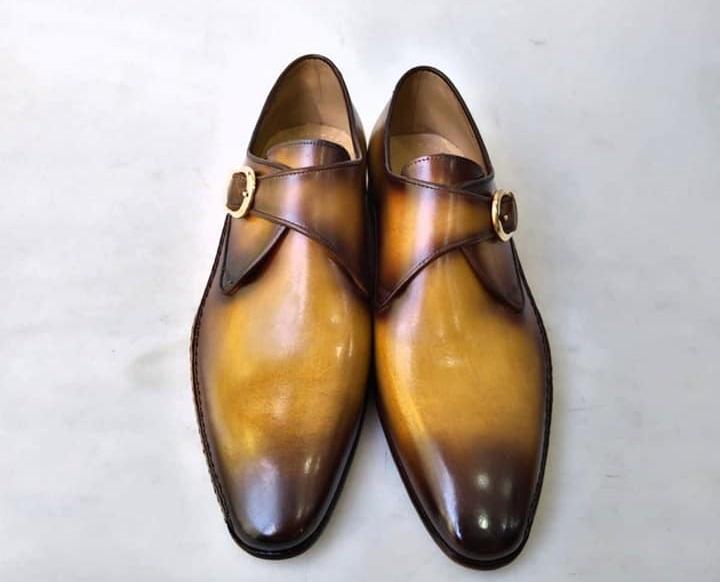 TucciPolo Special Edition Mens Prestigious Single-Buckle Designers Monkstraps Luxury Shoes