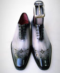 TucciPolo Special Edition Mens Handcrafted Black-Gray Oxford Italian Leather Shoe